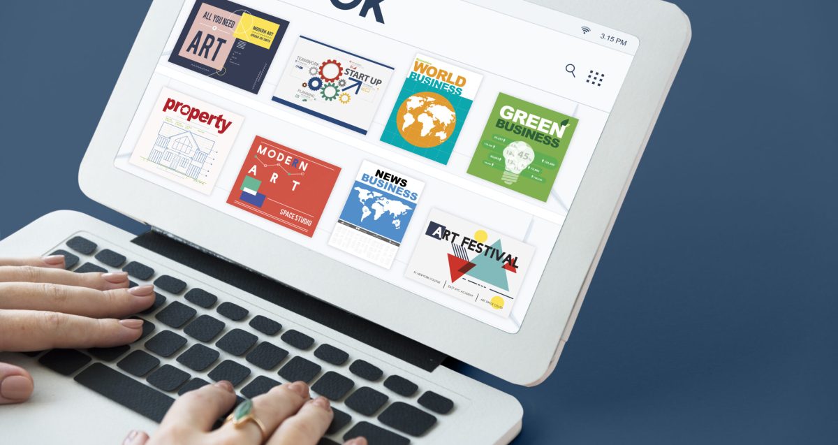 E-book digital magazine collection publishment download graphic